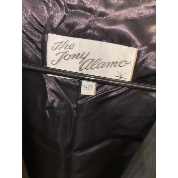 RARE 70s The Tony Alamo Leather and Snakeskin Western Vest Black Made in USA 50 - Picture 2 of 7